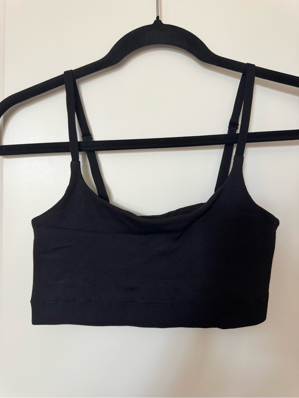aerie Black Ribbed Seamless Bralette